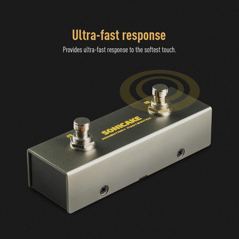 SONICAKE Dual Footswitch Pedal for Guitar Effect Pedal Dual Momentary Foot Switch Guitar Pedal with TRS Cable - Image 3